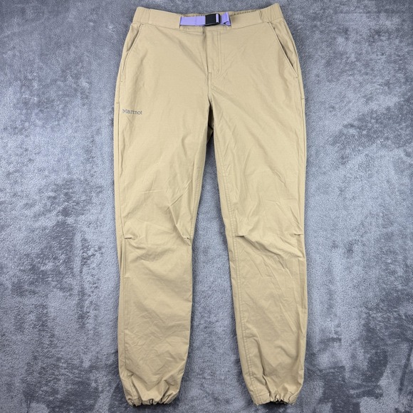 Marmot Pants - Marmot Kodachrome Pants Womens 6 Khaki Stretch Nylon Hiking Jogger Cuffs Belt